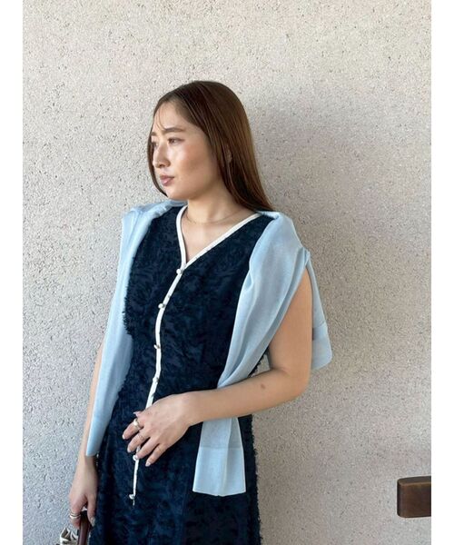 LAGUNAMOON（ラグナムーン）の「カットジャガードパイピングワンピース（ワンピース・レディース・ネイビー/ブラウン/アイボリー・SMALL/MEDIUM）」の21枚目の写真