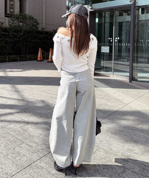 SPIRALGIRL（スパイラルガール）の「アイレットワンショルトップス（Tシャツ/カットソー・レディース・ホワイト/グリーン/ブラック・FREE）」の11枚目の写真