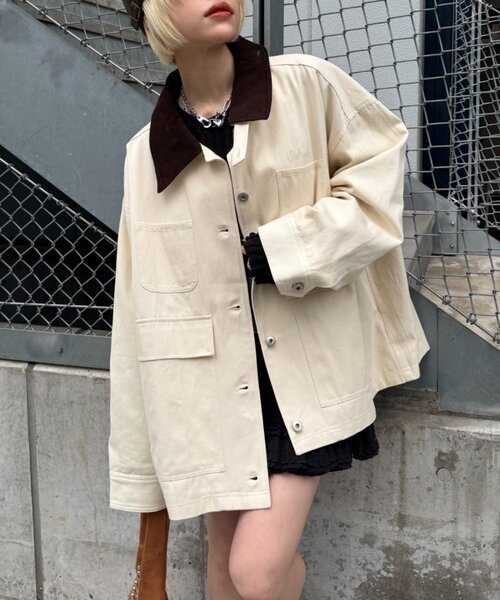 カバーオールブルゾン セール】配色カバーオール（ブルゾン）｜w closet（ダブルクローゼット