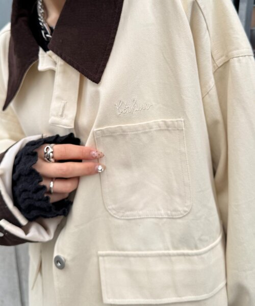 w closet（ダブルクローゼット）の「配色カバーオール（ブルゾン・レディース・ピンク/サックスブルー/アイボリー・FREE）」の18枚目の写真