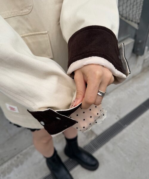 w closet（ダブルクローゼット）の「配色カバーオール（ブルゾン・レディース・ピンク/サックスブルー/アイボリー・FREE）」の20枚目の写真