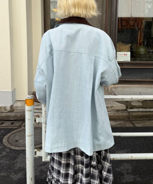 w closet（ダブルクローゼット）の「配色カバーオール（ブルゾン・レディース・ピンク/サックスブルー/アイボリー・FREE）」の15枚目の写真