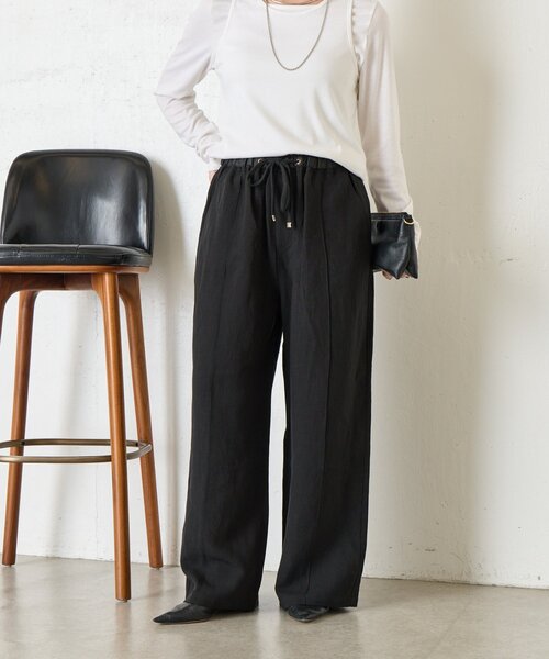 Jena espace merveilleux（ジェナ　エスパスメルヴェイユ）の「リネンイージーパンツ（その他パンツ・レディース・ベージュ/グレー/ブラック・2/1）」の2枚目の写真