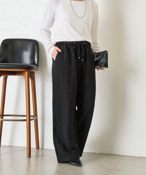 Jena espace merveilleux（ジェナ　エスパスメルヴェイユ）の「リネンイージーパンツ（その他パンツ・レディース・ベージュ/グレー/ブラック・2/1）」の5枚目の写真