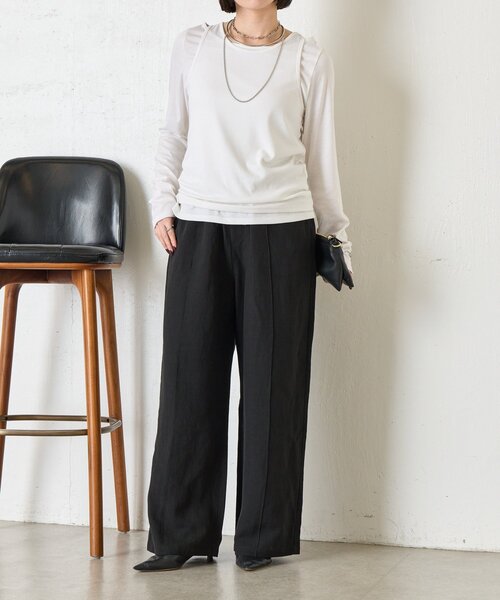 Jena espace merveilleux（ジェナ　エスパスメルヴェイユ）の「リネンイージーパンツ（その他パンツ・レディース・ベージュ/グレー/ブラック・2/1）」の11枚目の写真