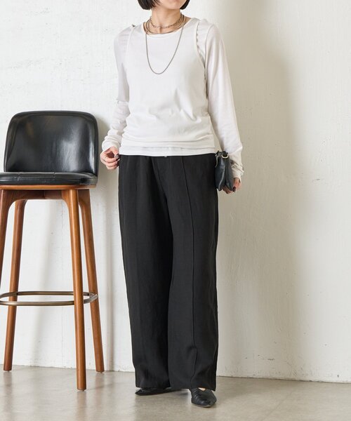 Jena espace merveilleux（ジェナ　エスパスメルヴェイユ）の「リネンイージーパンツ（その他パンツ・レディース・ベージュ/グレー/ブラック・2/1）」の12枚目の写真