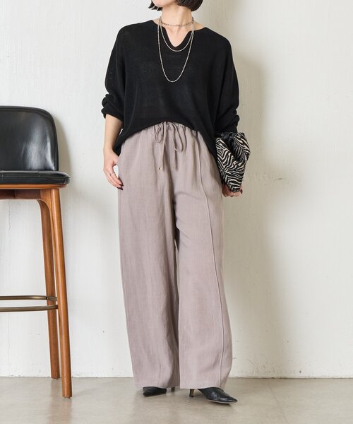 Jena espace merveilleux（ジェナ　エスパスメルヴェイユ）の「リネンイージーパンツ（その他パンツ・レディース・ベージュ/グレー/ブラック・2/1）」の13枚目の写真