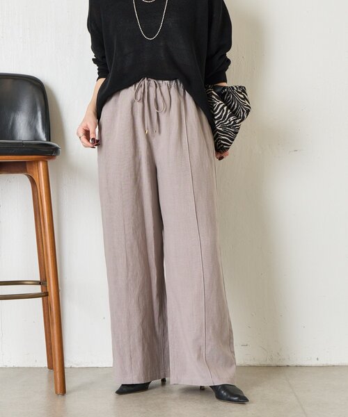 Jena espace merveilleux（ジェナ　エスパスメルヴェイユ）の「リネンイージーパンツ（その他パンツ・レディース・ベージュ/グレー/ブラック・2/1）」の15枚目の写真