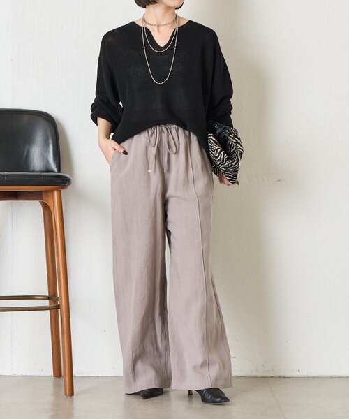 Jena espace merveilleux（ジェナ　エスパスメルヴェイユ）の「リネンイージーパンツ（その他パンツ・レディース・ベージュ/グレー/ブラック・2/1）」の17枚目の写真
