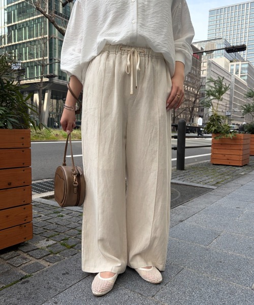 Jena espace merveilleux(ジェナ エスパスメルヴェイユ)の「リネンイージーパンツ(その他パンツ・レディース・ベージュ/グレー/ブラック・2/1)」の1枚目の写真