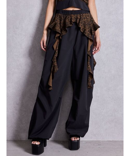 GYDA（ジェイダ）の「LEOPARDウエストDRAPE EDGEパンツ（その他パンツ・レディース・アイボリー/ブラック・FREE）」の2枚目の写真