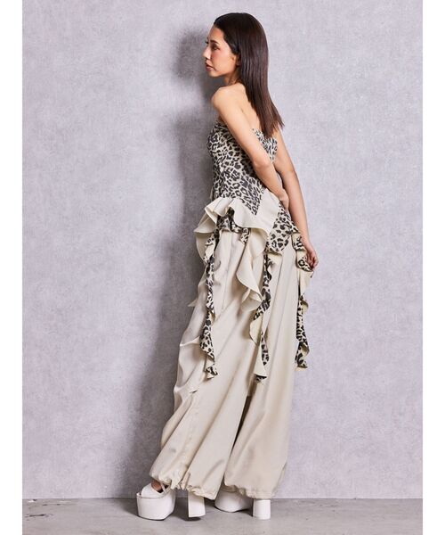 GYDA（ジェイダ）の「LEOPARDウエストDRAPE EDGEパンツ（その他パンツ・レディース・アイボリー/ブラック・FREE）」の6枚目の写真