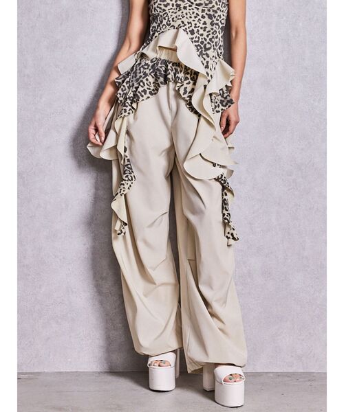 GYDA（ジェイダ）の「LEOPARDウエストDRAPE EDGEパンツ（その他パンツ・レディース・アイボリー/ブラック・FREE）」の11枚目の写真