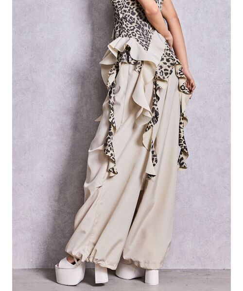 GYDA（ジェイダ）の「LEOPARDウエストDRAPE EDGEパンツ（その他パンツ・レディース・アイボリー/ブラック・FREE）」の12枚目の写真