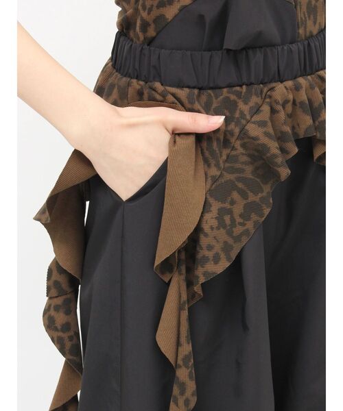 GYDA(ジェイダ)の「LEOPARDウエストDRAPE EDGEパンツ(その他パンツ・レディース・アイボリー/ブラック・FREE)」の5枚目の写真