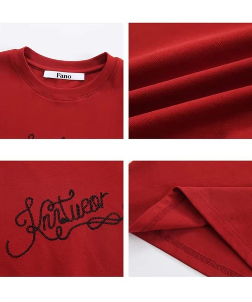 Fano Studios(ファノ ストゥディオズ)の「刺繍デザイン レトロ Tシャツ FC26S042【Fano Studios】【2026SS】(Tシャツ/カットソー・レディース・レッド・S/M/L)」の12枚目の写真