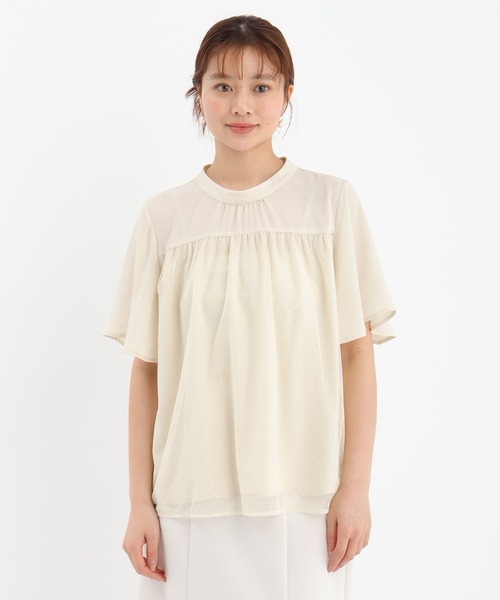 Andemiu（アンデミュウ）の「ドットチュールブラウス659175（シャツ/ブラウス・レディース・アイボリー/ブラック/オフホワイト・FREE）」の15枚目の写真