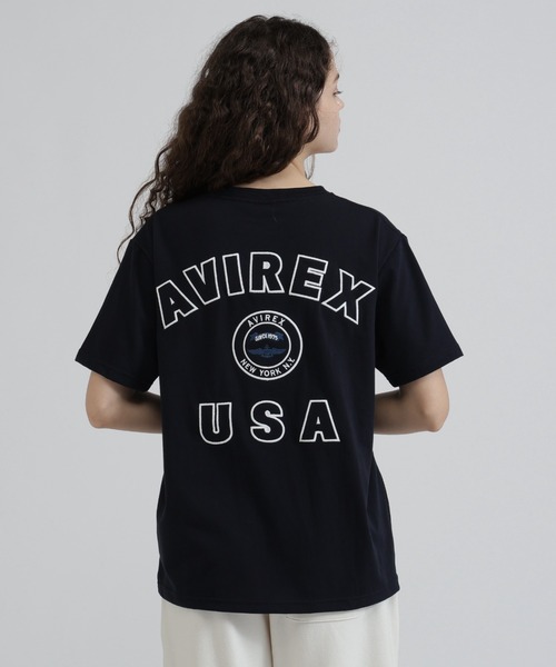 AVIREX(アヴィレックス)の「VARSITY LOGO S/S T-SHIRT(Tシャツ/カットソー・レディース・ブラック/オフホワイト/ネイビー/ラベンダー・F)」の4枚目の写真