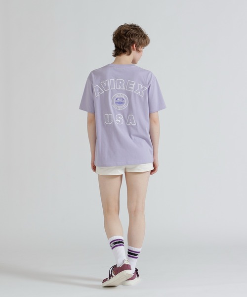 AVIREX(アヴィレックス)の「VARSITY LOGO S/S T-SHIRT(Tシャツ/カットソー・レディース・ブラック/オフホワイト/ネイビー/ラベンダー・F)」の6枚目の写真
