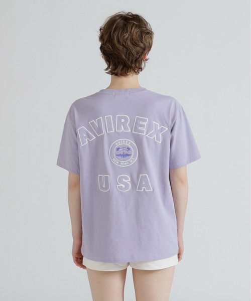AVIREX(アヴィレックス)の「VARSITY LOGO S/S T-SHIRT(Tシャツ/カットソー・レディース・ブラック/オフホワイト/ネイビー/ラベンダー・F)」の9枚目の写真