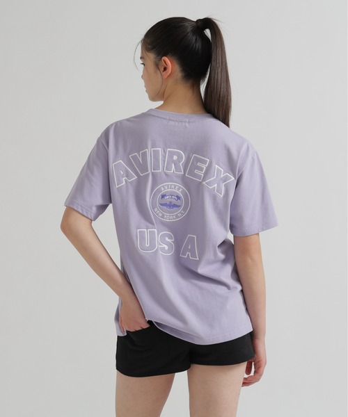 AVIREX(アヴィレックス)の「VARSITY LOGO S/S T-SHIRT(Tシャツ/カットソー・レディース・ブラック/オフホワイト/ネイビー/ラベンダー・F)」の14枚目の写真