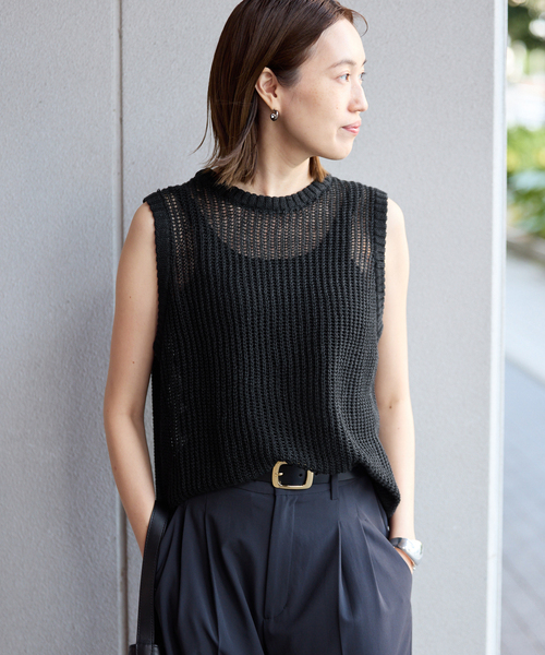 SLOBE IENA (スローブイエナ) ■ ② 24080912259020 KAYA ノースリーブプルオーバー レディース ベージュ FREE KAYAノースリーブプルオーバー（ニット/セーター）｜SLOBE IENA