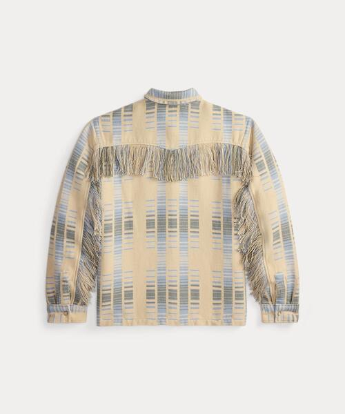 RRL（ダブル アール エル）の「フリンジ ジャカード オーバーシャツ（シャツ/ブラウス・メンズ・ブルー・M/L/XS/XL/S）」の2枚目の写真