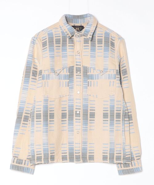 RRL（ダブル アール エル）の「フリンジ ジャカード オーバーシャツ（シャツ/ブラウス・メンズ・ブルー・M/L/XS/XL/S）」の7枚目の写真