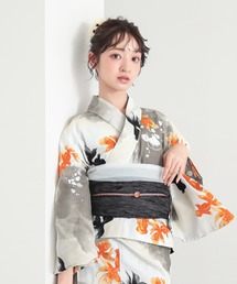 KIMONOMACHI（キモノマチ）の「レディース セパレート浴衣 2点セット 浴衣　簡単（二部式浴衣＋しわ兵児帯）S/Fサイズ　着付け簡単　貝殻　金魚　星柄　花柄　フラワー【KIMONOMACHI オリジナル】（浴衣）」