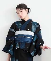 KIMONOMACHI（キモノマチ）の「レディース セパレート浴衣 2点セット 浴衣　簡単（二部式浴衣＋しわ兵児帯）着付け簡単　貝殻　金魚　星柄　花柄　フラワー【KIMONOMACHI オリジナル】（浴衣）」