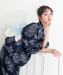 KIMONOMACHI（キモノマチ）の「レディース セパレート浴衣 2点セット 浴衣　簡単（二部式浴衣＋しわ兵児帯）着付け簡単　貝殻　金魚　星柄　花柄　フラワー【KIMONOMACHI オリジナル】（浴衣）」