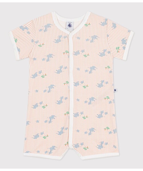 ゾウプリントショートロンパース（ロンパース）｜PETIT BATEAU