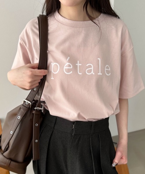 WEGO（ウィゴー）の「WEGO/接触冷感プリントロゴT（Tシャツ/カットソー・レディース・ベージュ/ライトピンク/グレー/オフホワイト/スミクロ・LARGE/MEDIUM）」の22枚目の写真