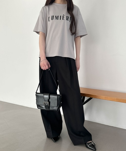 WEGO（ウィゴー）の「WEGO/接触冷感プリントロゴT（Tシャツ/カットソー・レディース・ベージュ/ライトピンク/グレー/オフホワイト/スミクロ・LARGE/MEDIUM）」の17枚目の写真