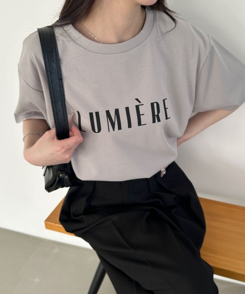 WEGO（ウィゴー）の「WEGO/接触冷感プリントロゴT（Tシャツ/カットソー・レディース・ベージュ/ライトピンク/グレー/オフホワイト/スミクロ・LARGE/MEDIUM）」の16枚目の写真