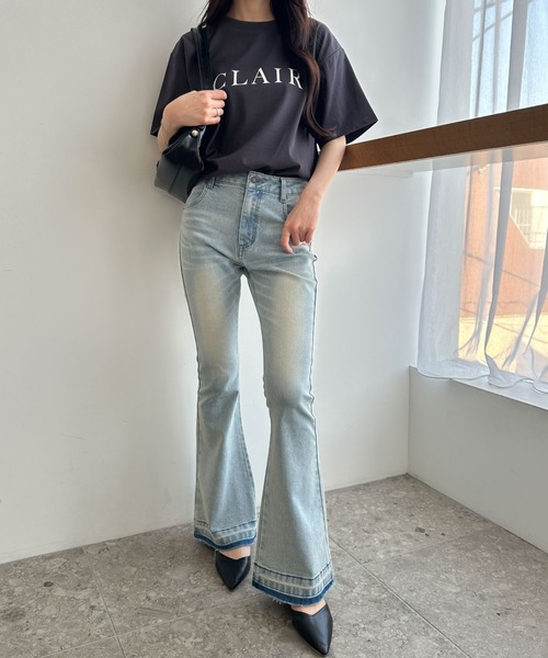 WEGO（ウィゴー）の「WEGO/接触冷感プリントロゴT（Tシャツ/カットソー・レディース・ベージュ/ライトピンク/グレー/オフホワイト/スミクロ・LARGE/MEDIUM）」の13枚目の写真