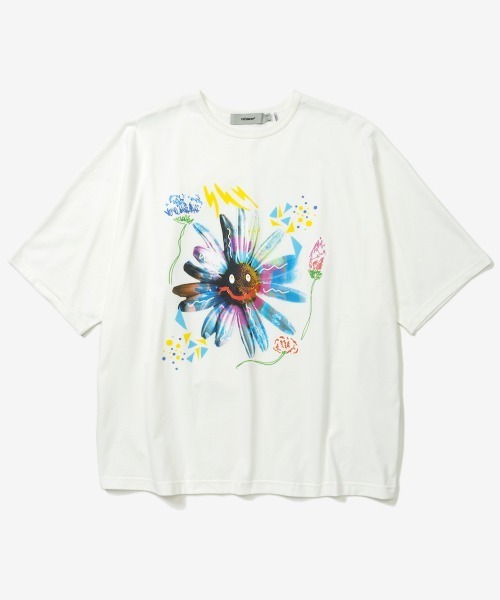 rehacer（レアセル）の「rehacer : × everglouu Pop Flower Dolman CS / ポップ フラワー ドルマン カットソー（Tシャツ/カットソー・メンズ・ホワイト/ブラック・X-LARGE/LARGE/MEDIUM/SMALL）」の14枚目の写真