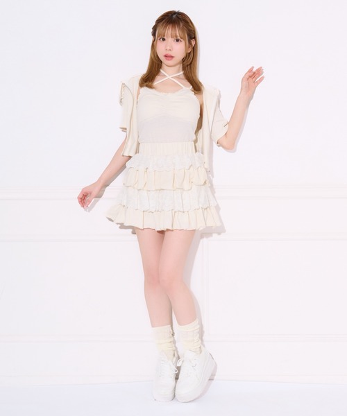 apres jour（アプレジュール）の「【セット着用可能】レーススウェットミニスカート（スカート・レディース・ブラック/杢グレー/オフホワイト・フリー/X-LARGE）」の10枚目の写真