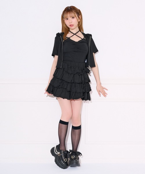apres jour（アプレジュール）の「【セット着用可能】レーススウェットミニスカート（スカート・レディース・ブラック/杢グレー/オフホワイト・フリー/X-LARGE）」の21枚目の写真