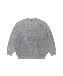 [PBA] Five AJO Logos Washed Sweater [LIGHT GREY]