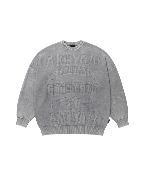 PBA Five AJO Logos Washed Sweater [Light Grey] — свитер с эффектом варки, светло‑серый