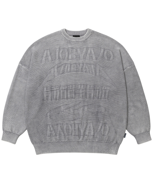 AJOBYAJO（アジョバイアジョ）の「[PBA] Five AJO Logos Washed Sweater [LIGHT GREY]（ニット/セーター・メンズ・その他・MEDIUM/LARGE/X-LARGE）」の2枚目の写真