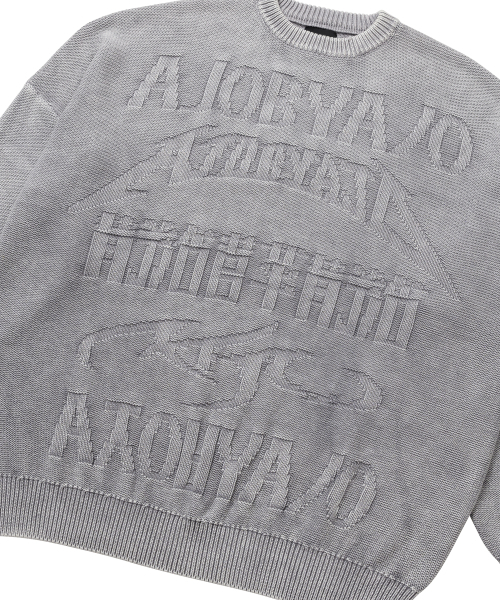 AJOBYAJO（アジョバイアジョ）の「[PBA] Five AJO Logos Washed Sweater [LIGHT GREY]（ニット/セーター・メンズ・その他・MEDIUM/LARGE/X-LARGE）」の4枚目の写真