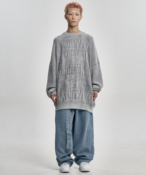 AJOBYAJO（アジョバイアジョ）の「[PBA] Five AJO Logos Washed Sweater [LIGHT GREY]（ニット/セーター・メンズ・その他・MEDIUM/LARGE/X-LARGE）」の5枚目の写真