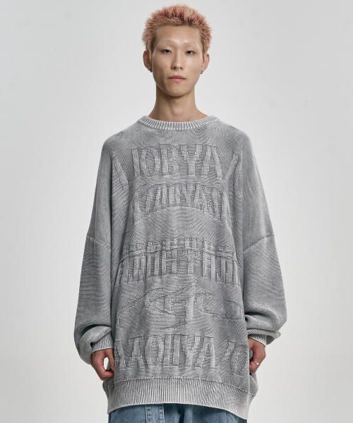 AJOBYAJO（アジョバイアジョ）の「[PBA] Five AJO Logos Washed Sweater [LIGHT GREY]（ニット/セーター・メンズ・その他・MEDIUM/LARGE/X-LARGE）」の6枚目の写真