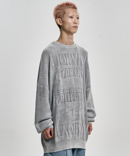 AJOBYAJO（アジョバイアジョ）の「[PBA] Five AJO Logos Washed Sweater [LIGHT GREY]（ニット/セーター・メンズ・その他・MEDIUM/LARGE/X-LARGE）」の7枚目の写真