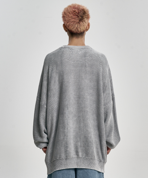 AJOBYAJO（アジョバイアジョ）の「[PBA] Five AJO Logos Washed Sweater [LIGHT GREY]（ニット/セーター・メンズ・その他・MEDIUM/LARGE/X-LARGE）」の8枚目の写真