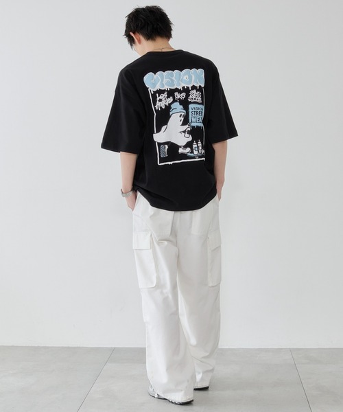 WEGO（ウィゴー）の「WEGO/【26年春夏新作】別注VISIONグラフィックT（Tシャツ/カットソー・メンズ・ホワイト/ブラック・LARGE/MEDIUM）」の6枚目の写真