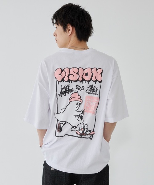 WEGO（ウィゴー）の「WEGO/【26年春夏新作】別注VISIONグラフィックT（Tシャツ/カットソー・メンズ・ホワイト/ブラック・LARGE/MEDIUM）」の4枚目の写真