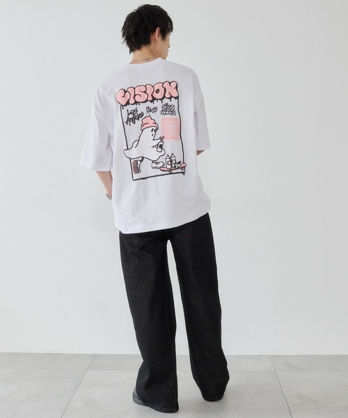 WEGO（ウィゴー）の「WEGO/【26年春夏新作】別注VISIONグラフィックT（Tシャツ/カットソー・メンズ・ホワイト/ブラック・LARGE/MEDIUM）」の14枚目の写真